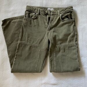 ZARA Green Wide Leg Pants